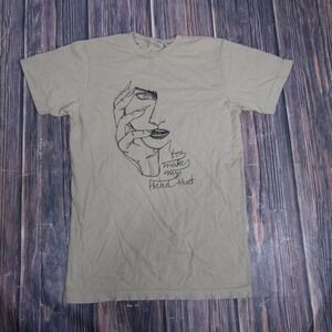 Melodie Shirt Womens Small Tan You Make My Head Hurt Line Art Graphic Tee